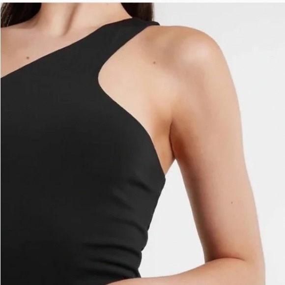 NWT EXPRESS One Shoulder Sheath Dress Black Small Little Black Dress - Picture 5 of 10